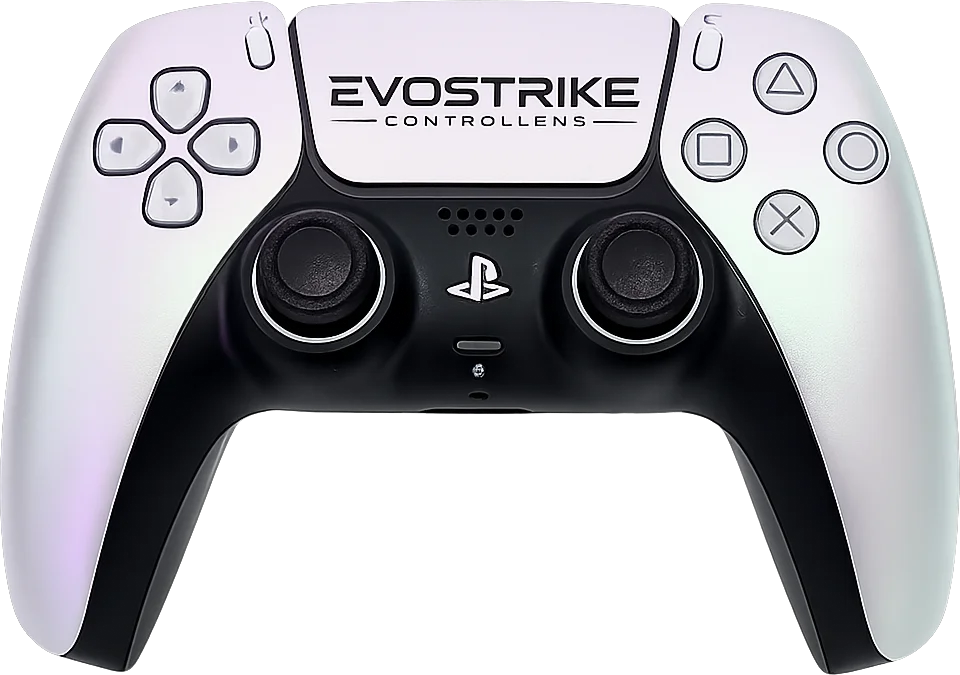 Manette custom EvoStrike blanche argentée