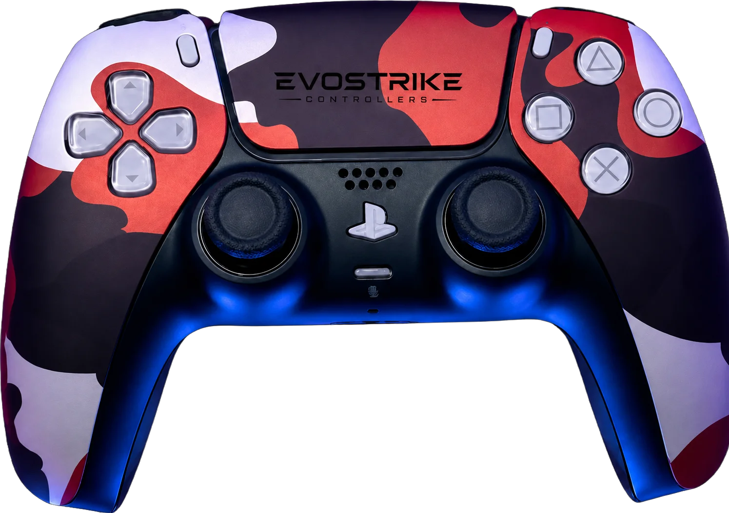 Manette custom EvoStrike camouflage rouge et noir